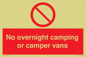 No overnight camping or camper vans